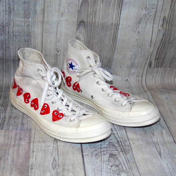 CONVERSE X PLAY Comme des Garçons Chuck 70 Multi Heart Sneakers Mens Size 10 - Picture 1 of 7